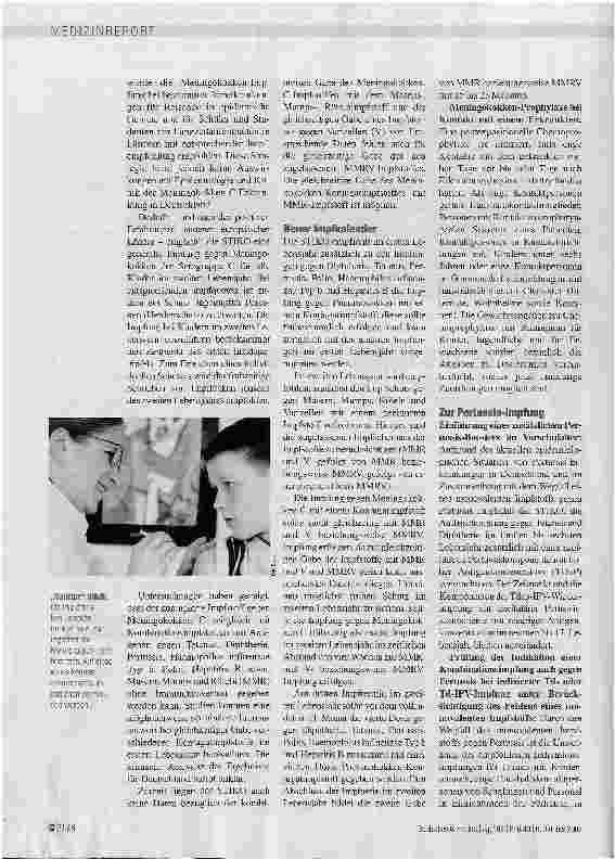 Vorschauseite 2: IMPFEMPFEHLUNGEN 2006 - Tipps für die tägliche Praxis