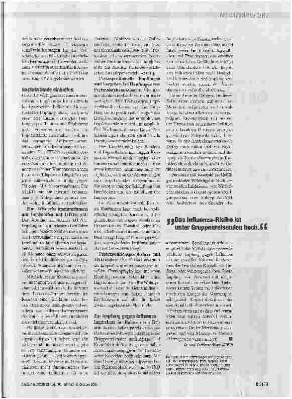 Vorschauseite 3: IMPFEMPFEHLUNGEN 2006 - Tipps für die tägliche Praxis