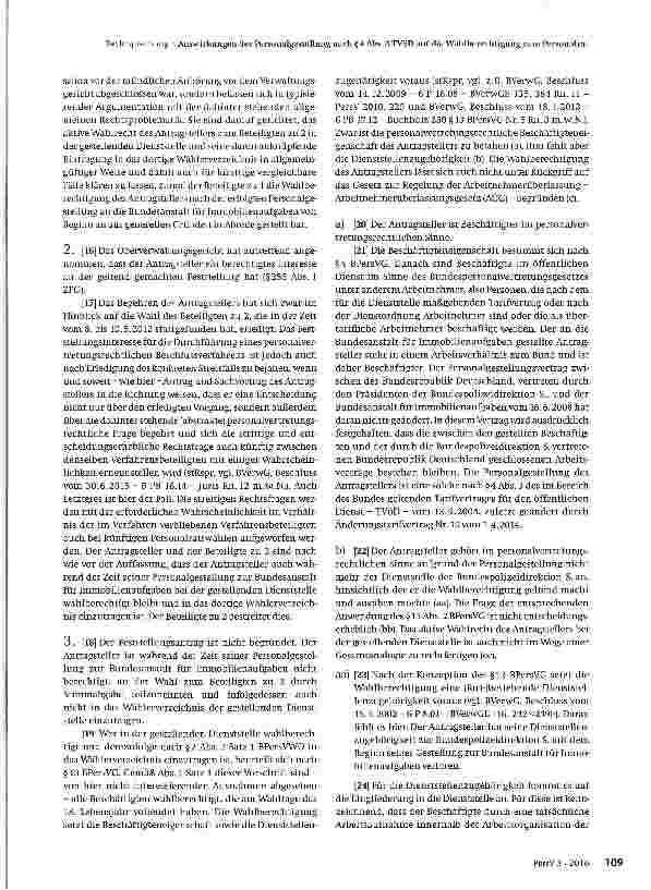 Vorschauseite 3: Auswirkungen der Personalgestellung nach §4 Abs. 3 TVöD auf die Wahl-berechtigung zum Personalrat bei der gestellenden Dienststelle