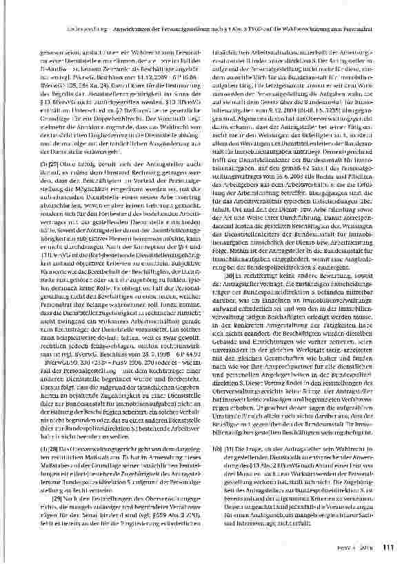Vorschauseite 5: Auswirkungen der Personalgestellung nach §4 Abs. 3 TVöD auf die Wahl-berechtigung zum Personalrat bei der gestellenden Dienststelle