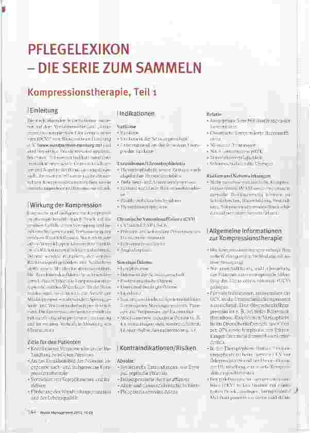 Vorschauseite 1: PFLEGELEXIKON -DIE SERIE ZUM SAMMELN Kompressionstherapie, Teil 1