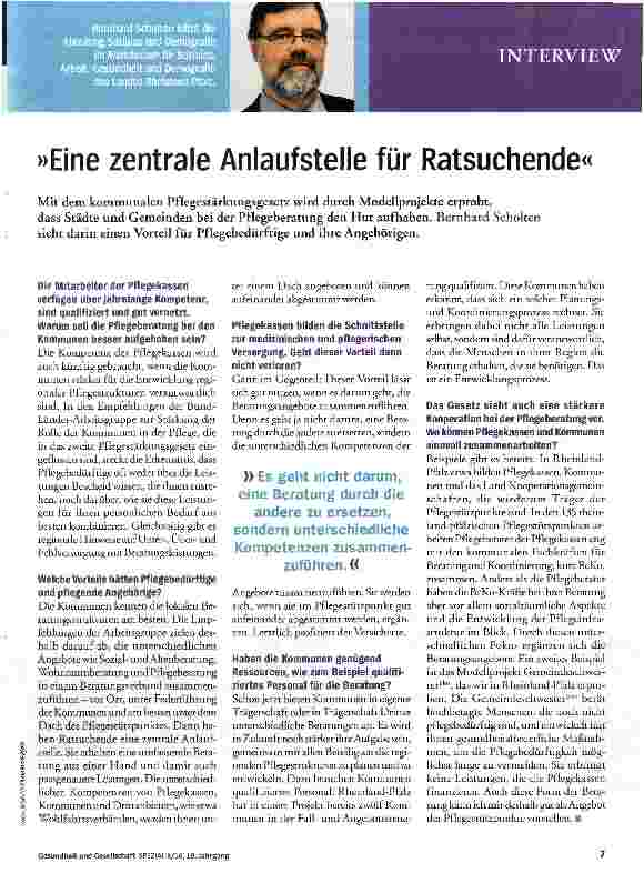 Vorschauseite 1: Eine zentrale Anlaufstelle für Ratsuchende