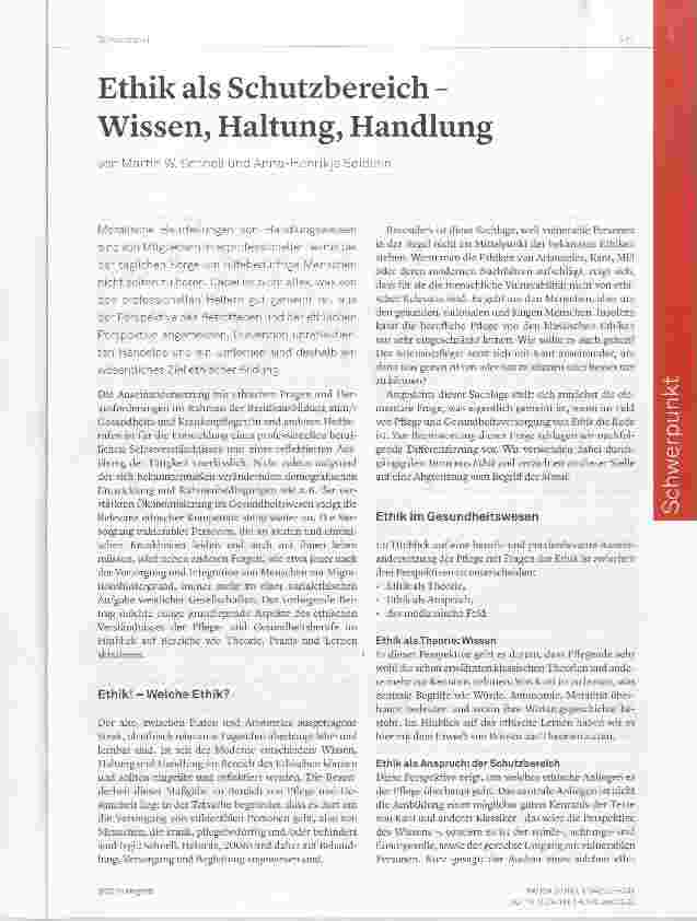 Vorschauseite 1: Ethik als Schutzbereich - Wissen, Haltung, Handlung
