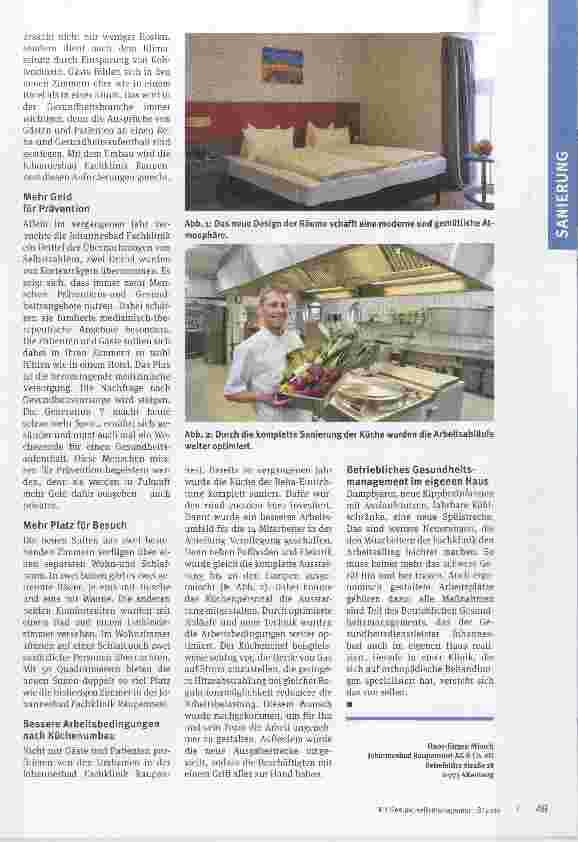 Vorschauseite 2: Wie man sich bettet, so liegt man Neue Zimmer und Küche in der Johannesbad Fachklinik Raupennest