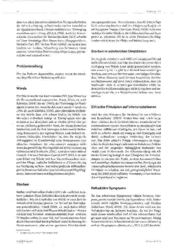 Vorschauseite 2: Würdevolles Sterben auf der Intensivstation - ein Widerspruch? !