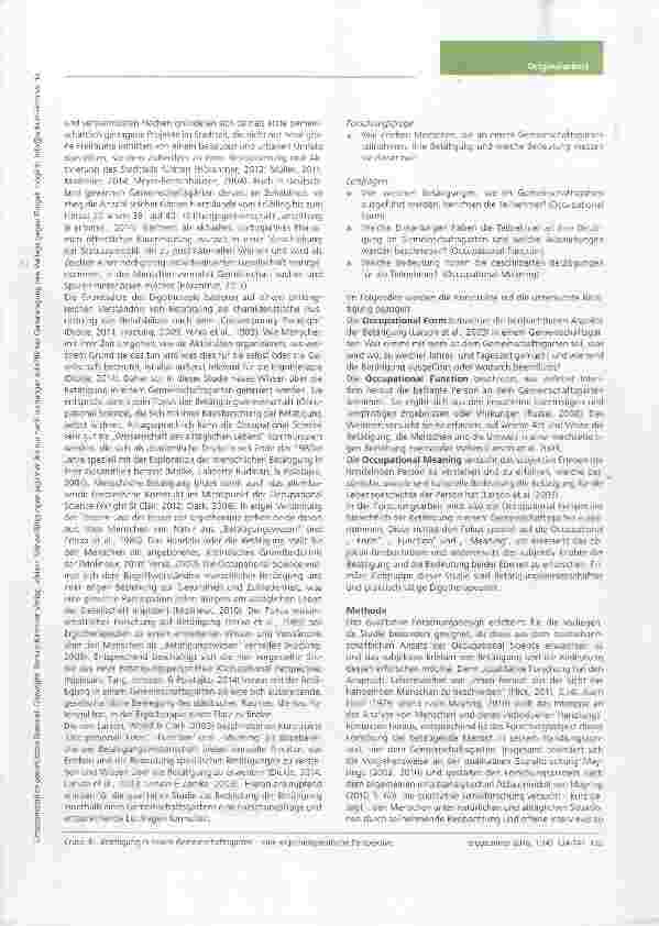 Vorschauseite 2: Betätigung in einem Gemeinschaftsgarten eine ergotherapeutische Perspektive