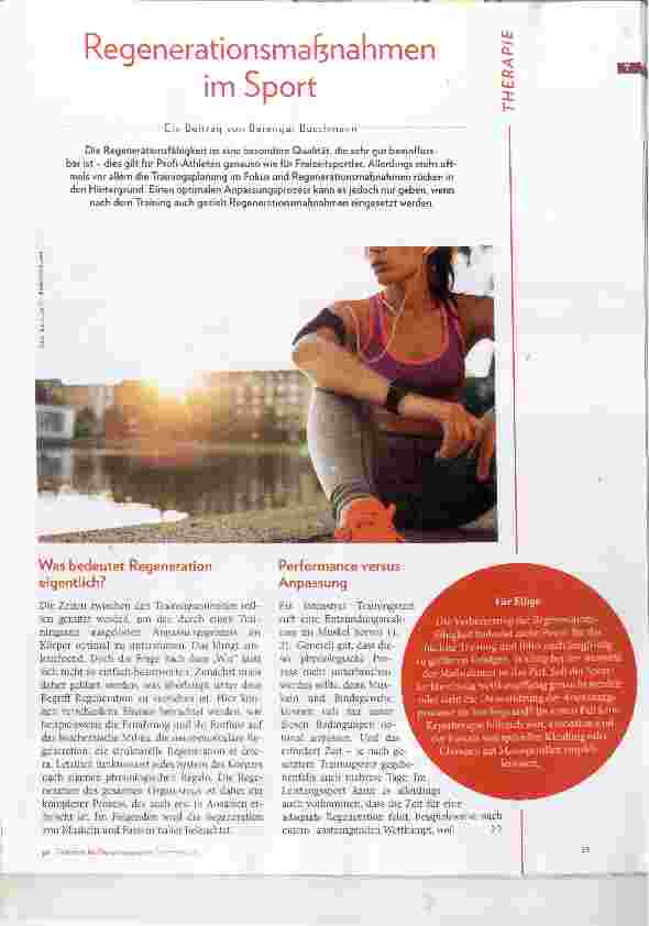Vorschauseite 1: Regenerationsmaßnahmen im Sport