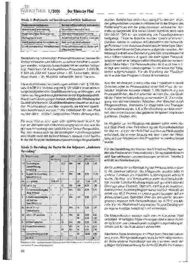 Vorschauseite 3: Der Klinische Pfad - eine gelungene Verbindung von Qualitätsmanagement und Prozesskostenrechnung