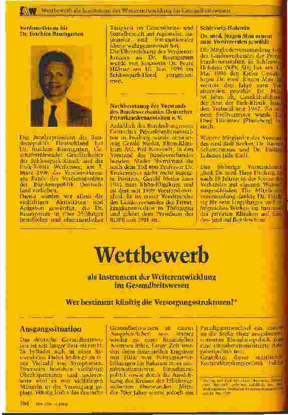Vorschauseite 1: Wettbewerb als Instrument der Weiterentwicklung im Gesundheitswesen Wer bestimmt künftig die Versorgungsstrukturen?
