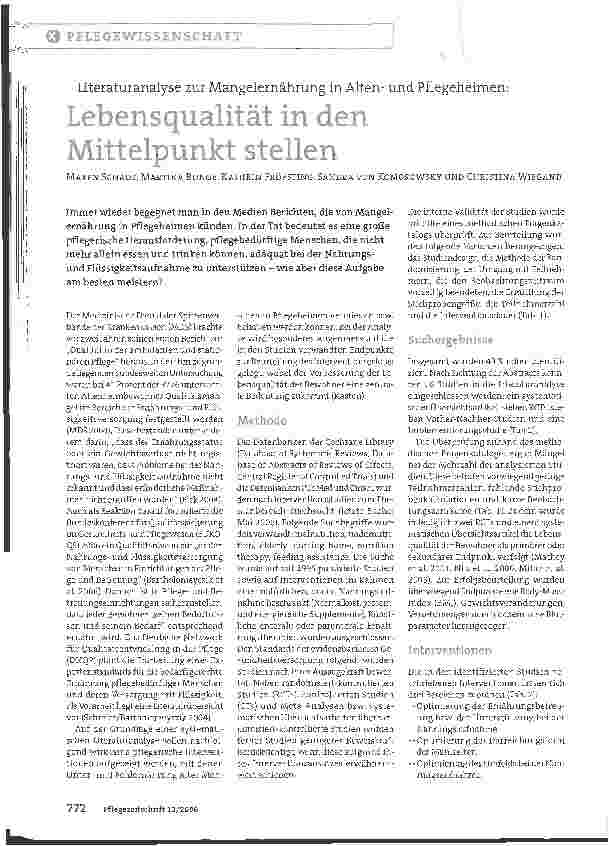 Vorschauseite 1: Lebensqualität in den Mittelpunkt stellen