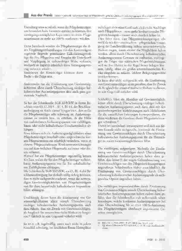 Vorschauseite 2: Gewinnzuschläge auf Pflegesätze und Entgelte für Unterkunft und Verpflegung stationärer Altenpflegeeinrichtungen2. Teil