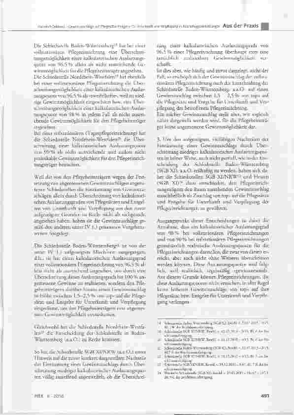 Vorschauseite 3: Gewinnzuschläge auf Pflegesätze und Entgelte für Unterkunft und Verpflegung stationärer Altenpflegeeinrichtungen2. Teil