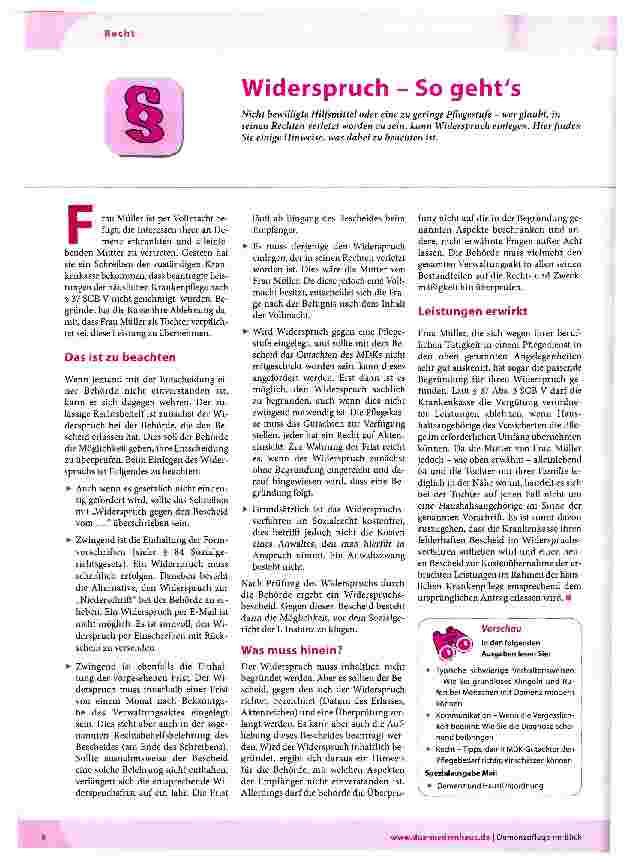 Vorschauseite 1: Widerspruch - So geht es