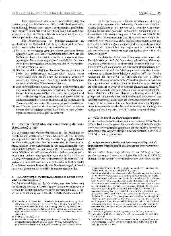 Vorschauseite 5: Die Rechtsaufsicht über die Vereinbarung von Vorstandsvergütungen bei den gesetzlichen Krankenkassen