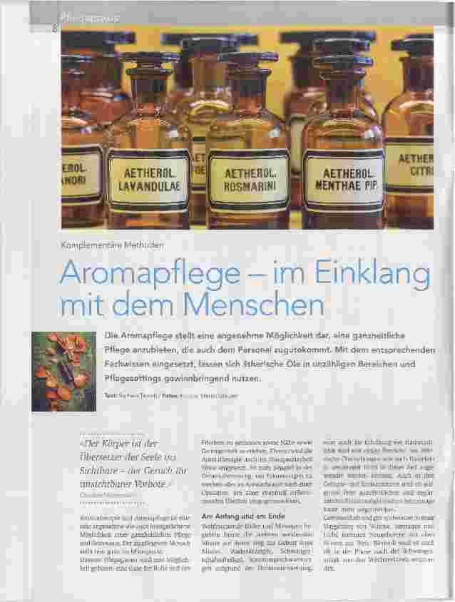 Vorschauseite 1: Aromapflege im Einklang mit dem Menschen