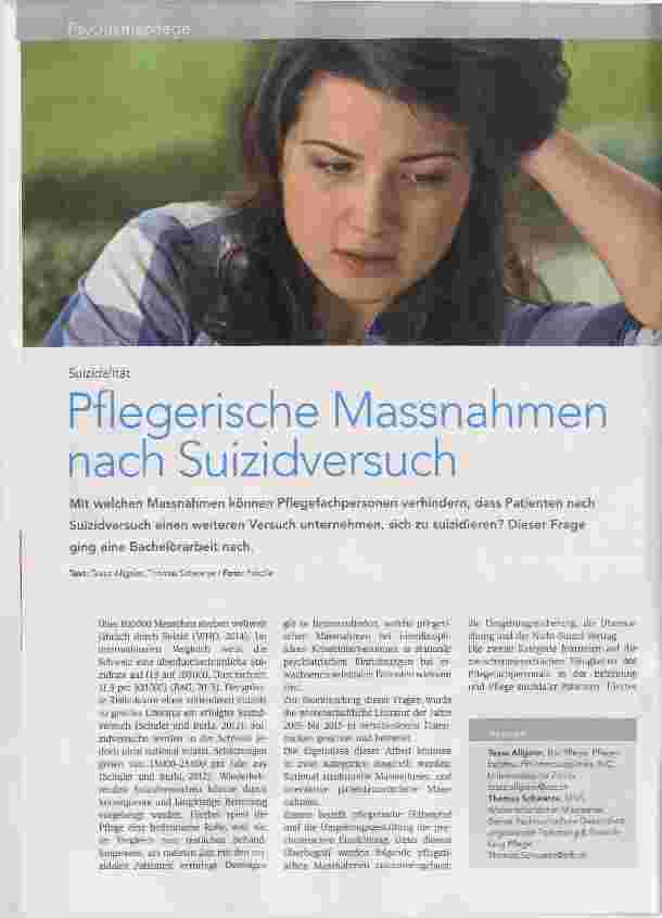 Vorschauseite 1: Pflegerische Massnahmen nach Suizidversuch