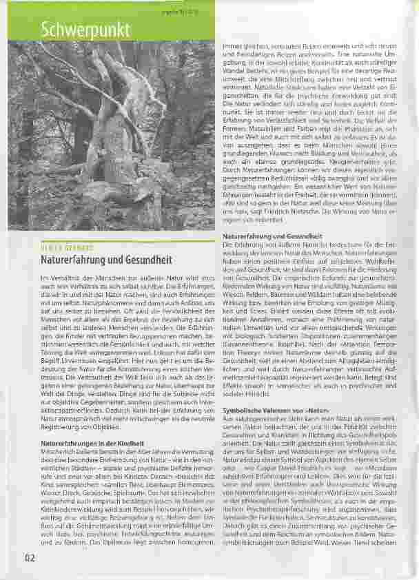 Vorschauseite 1: Naturerfahrung und Gesundheit