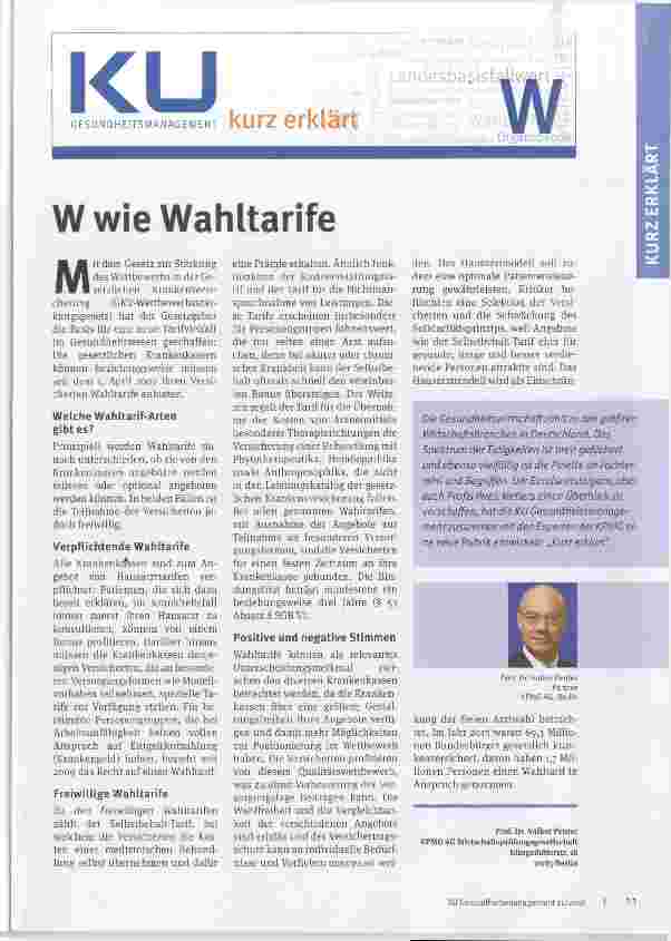 Vorschauseite 1: W wie Wahltarife