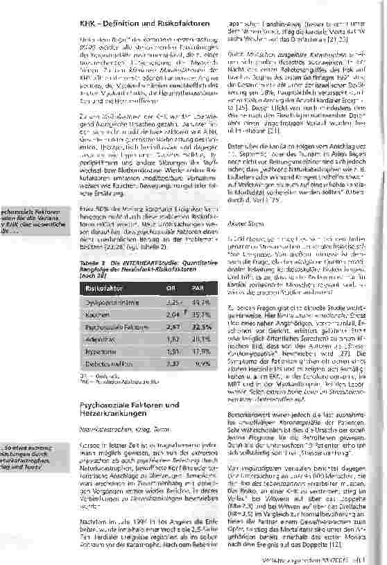 Vorschauseite 2: Psychosoziale Belastungen als Risikound Prognosefaktoren bei KHK und Herzinfarkt