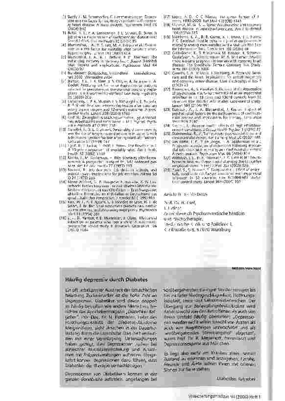 Vorschauseite 6: Psychosoziale Belastungen als Risikound Prognosefaktoren bei KHK und Herzinfarkt