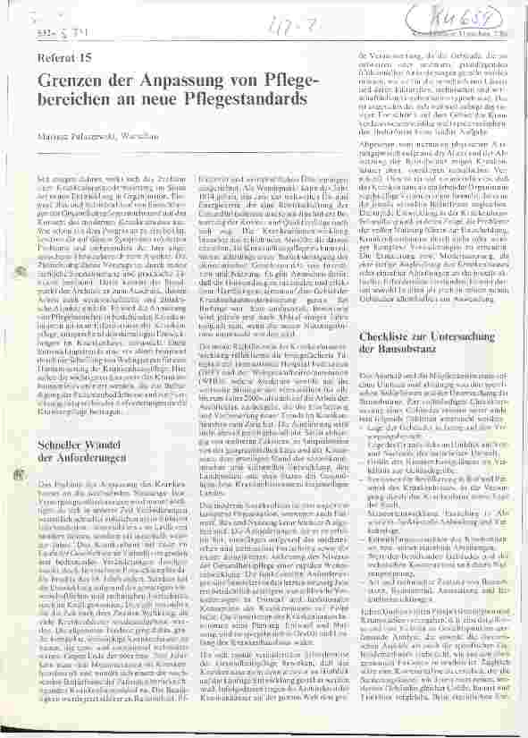 Vorschauseite 1: Grenzen der Anpassung von Pflegebereichen an neue Pflegestandards