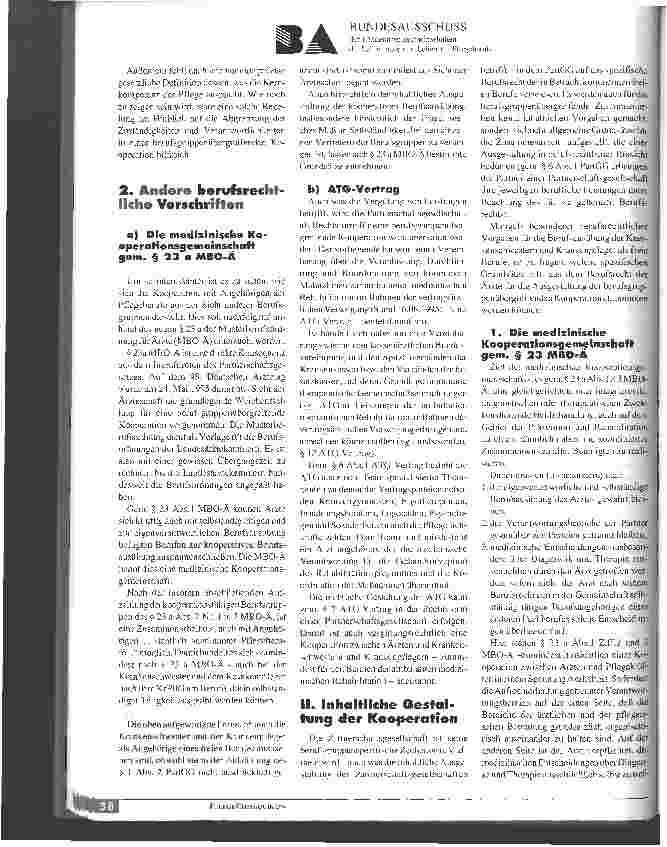 Vorschauseite 2: Die Partnergesellschaft - Ein neuer Weg für die Zusammenarbeit im Gesundheitswesen? Die berursrechtlichen Grundlagen für die Kooperation zwischen Ärzten und Angehörigen anderer He…
