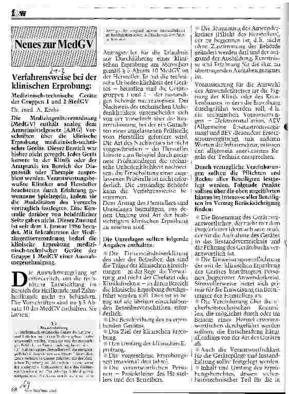 Vorschauseite 1: Verfahrensweise bei der klinischen Erprobung