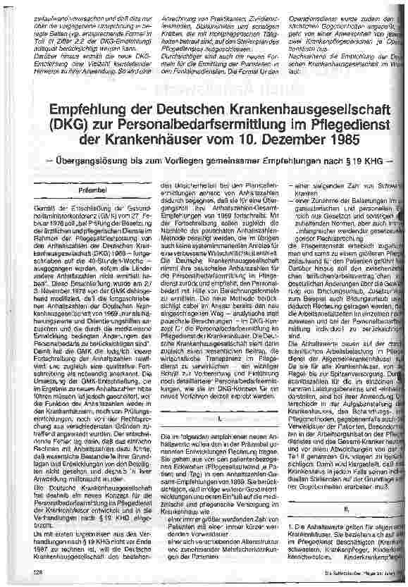 Vorschauseite 2: Fortschreibung der Anhaltszahlen für den Personalbedarf im Pflegedienst