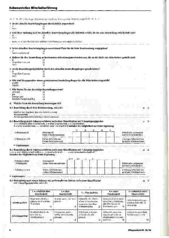 Vorschauseite 3: Beurteilungsbogen für pflegerische Mitarbeiter/innen im Krankenhaus