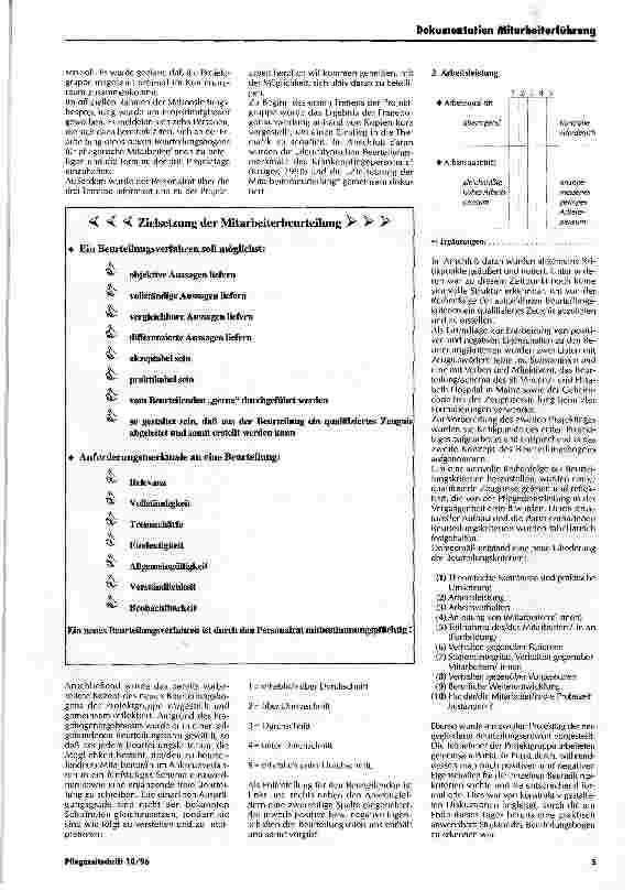 Vorschauseite 4: Beurteilungsbogen für pflegerische Mitarbeiter/innen im Krankenhaus