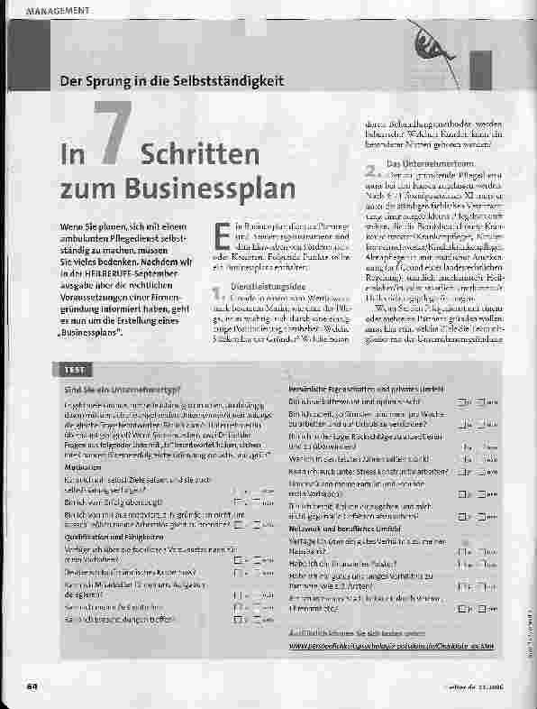 Vorschauseite 1: Der Sprung in die Selbstständigkeit - In 7 Schritten zum Businessplan