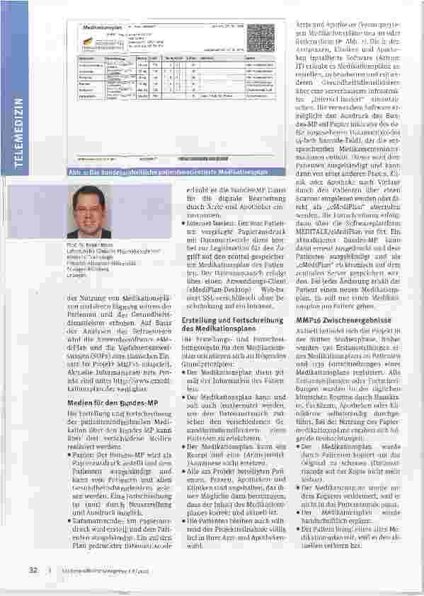 Vorschauseite 2: MetropolMediplan 2016 Eine AMTS Lösung zum digitalen Medikationsund Therapiedatenaustausch für Patienten, Ärzte und Apotheker
