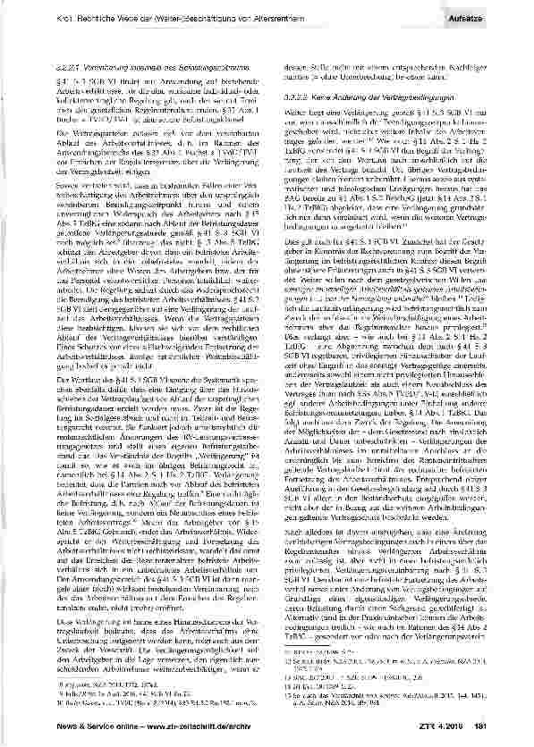 Vorschauseite 3: Rechtliche Wege der (Weiter-)Beschäftigung von Altersrentnern