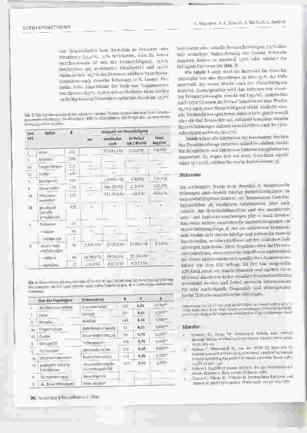 Vorschauseite 4: Häufigkeit subjektiver Sehbeschwerden und objektiver neurovisueller Defizite nach Hirnschädigung - Eine quantitative Analyse bei 656 Patienten