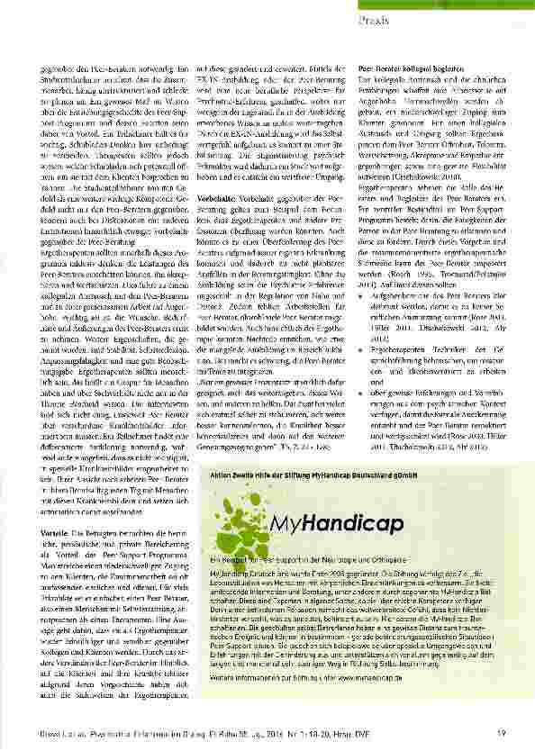 Vorschauseite 2: Psychiatrie-Erfahrene im Dialog Das Peer-Support-Programm