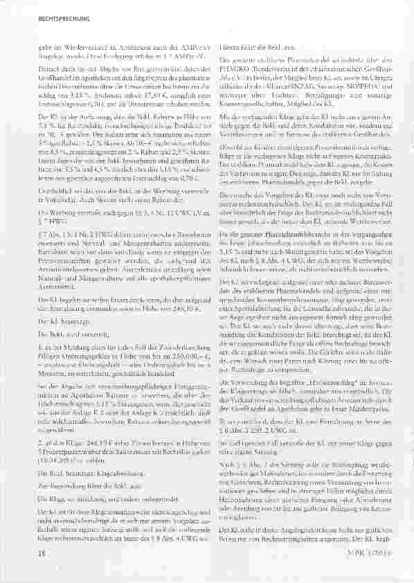 Vorschauseite 2: Zulässigkeit von Skonti des pharmazeutischen Großhandels