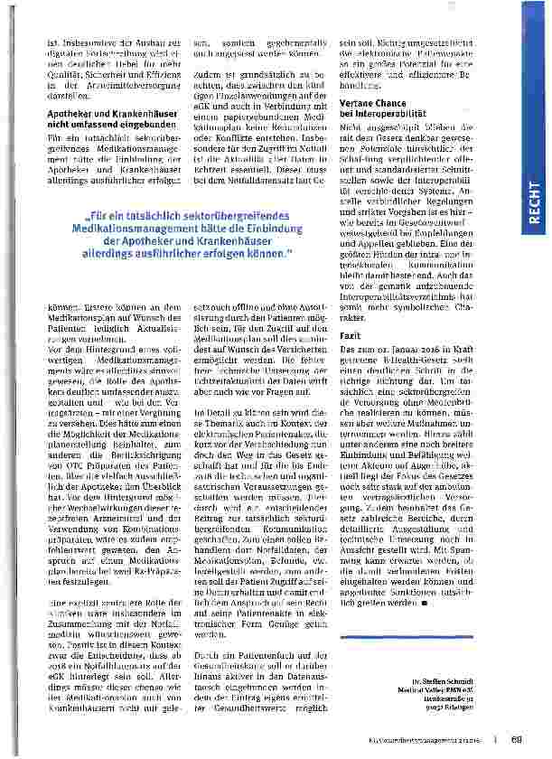 Vorschauseite 2: E-Health-Gesetz - lang ersehnt, Erwartungen erfüllt?