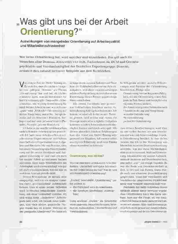 Vorschauseite 1: Was gibt uns bei der Arbeit Orientierung?