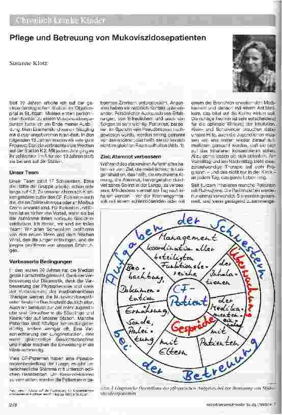 Vorschauseite 1: Pflege und Betreuung von Mukiviszidosepatienten