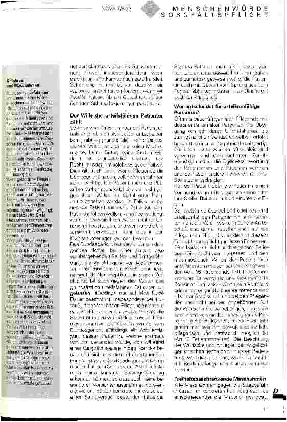 Vorschauseite 4: Gratwanderung zwischen Verletzung der Menschenwürde und Sorgfalspflicht