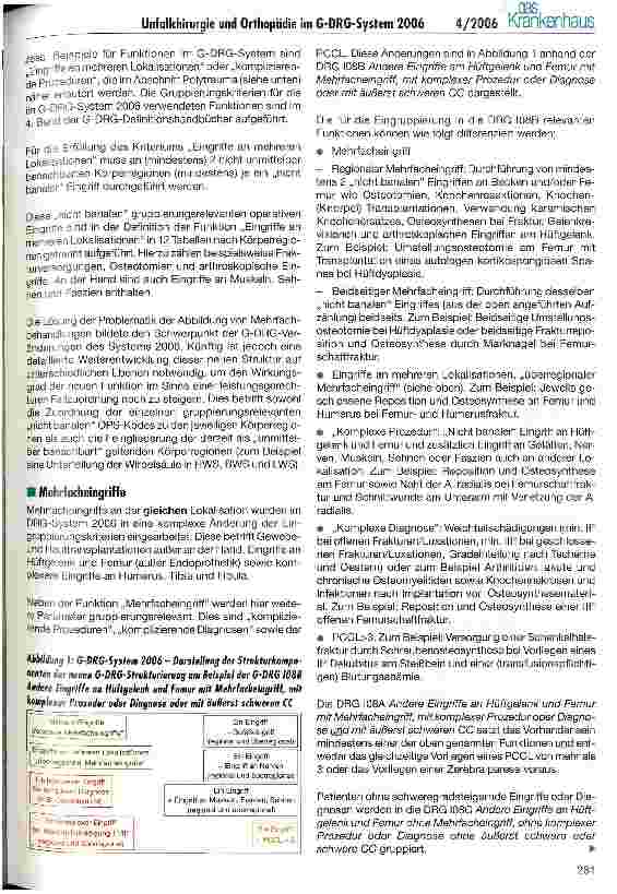 Vorschauseite 2: Wo stehen die Unfallchirurgie und die Orthopädie im G-DRG-System 2006?