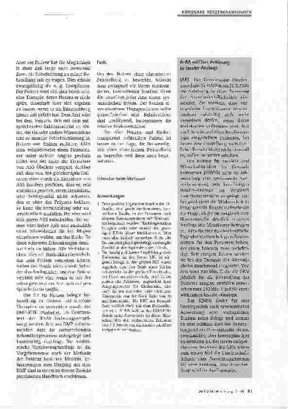 Vorschauseite 5: Was nutzt die Therapie der koronaren Herzkrankheit?