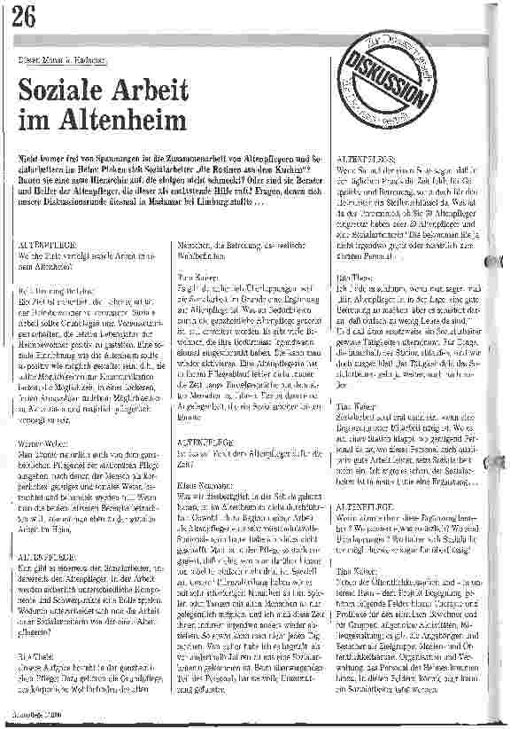 Vorschauseite 1: Soziale Arbeit im Altenheim