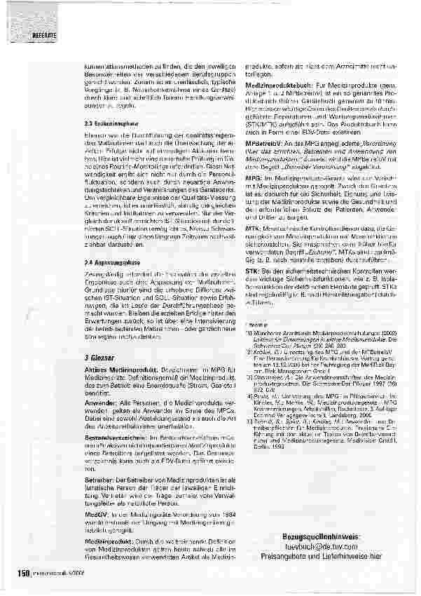 Vorschauseite 5: Qualitätssicherung bei der Anwendung von Medizingeräten