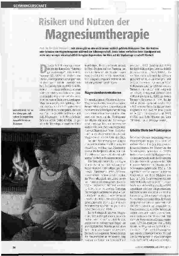 Vorschauseite 1: Risiken und Nutzen der Magnesiumtherapie
