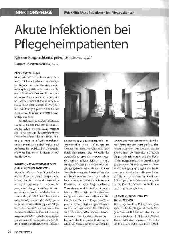 Vorschauseite 1: Akute Infektionen bei Pflegeheimpatienten