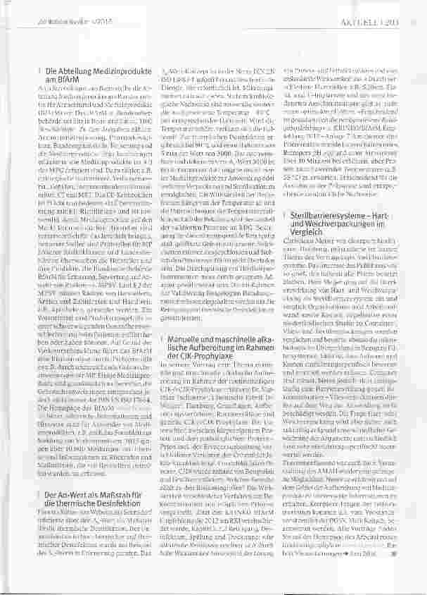 Vorschauseite 2: Sichere Aufbereitung von Medizinprodukten in der Praxis und Klinik 5. Forum und Fortbildung am 11. Juni 2016 in Hannover