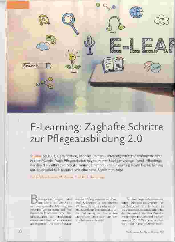 Vorschauseite 1: E-Learning: Zaghafte Schritte zur Pflegeausbildung 2.0