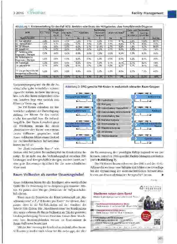Vorschauseite 2: DRG-gerechte Facility-Management Kosten helfen bei der Optimierung der nichtmedizinischen Infrastrukturkosten im Krankenhaus