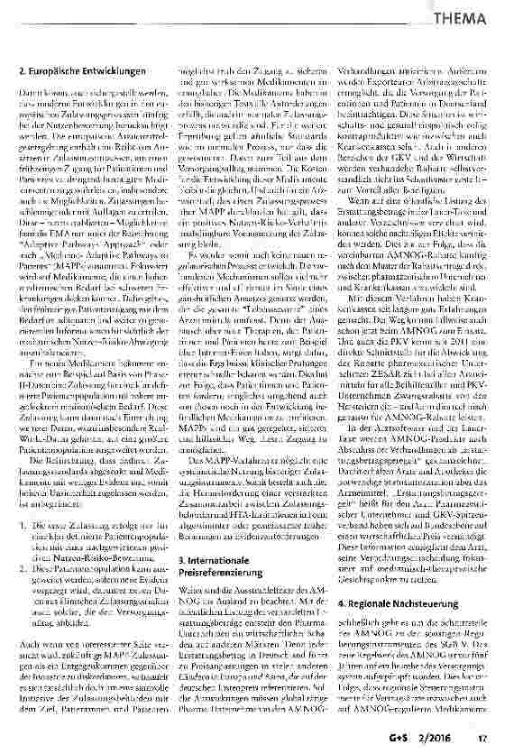 Vorschauseite 3: Das AMNOG besser in die Versorgung einpassen